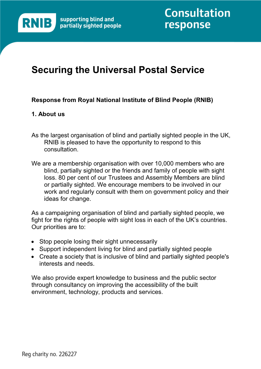 Ofcom Securing the Universal Postal Service