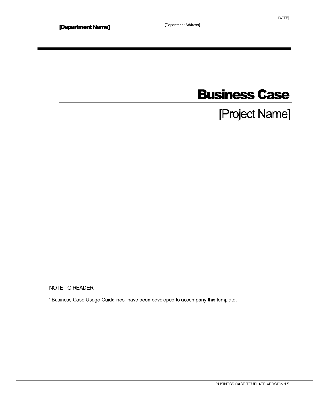 Business Case Template