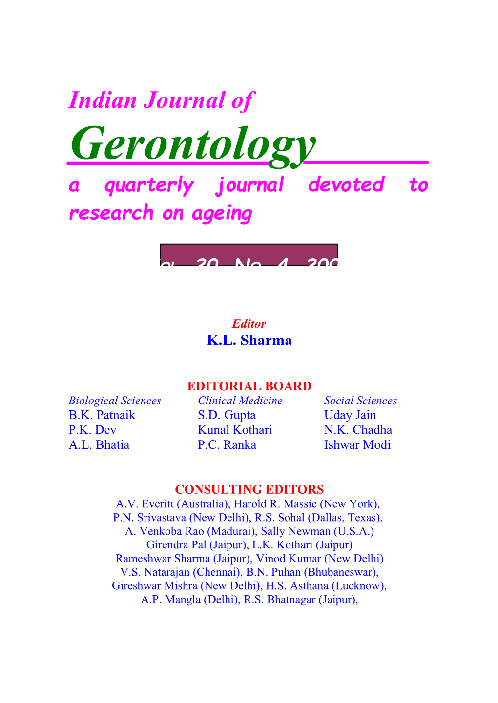 Indian Journal Of