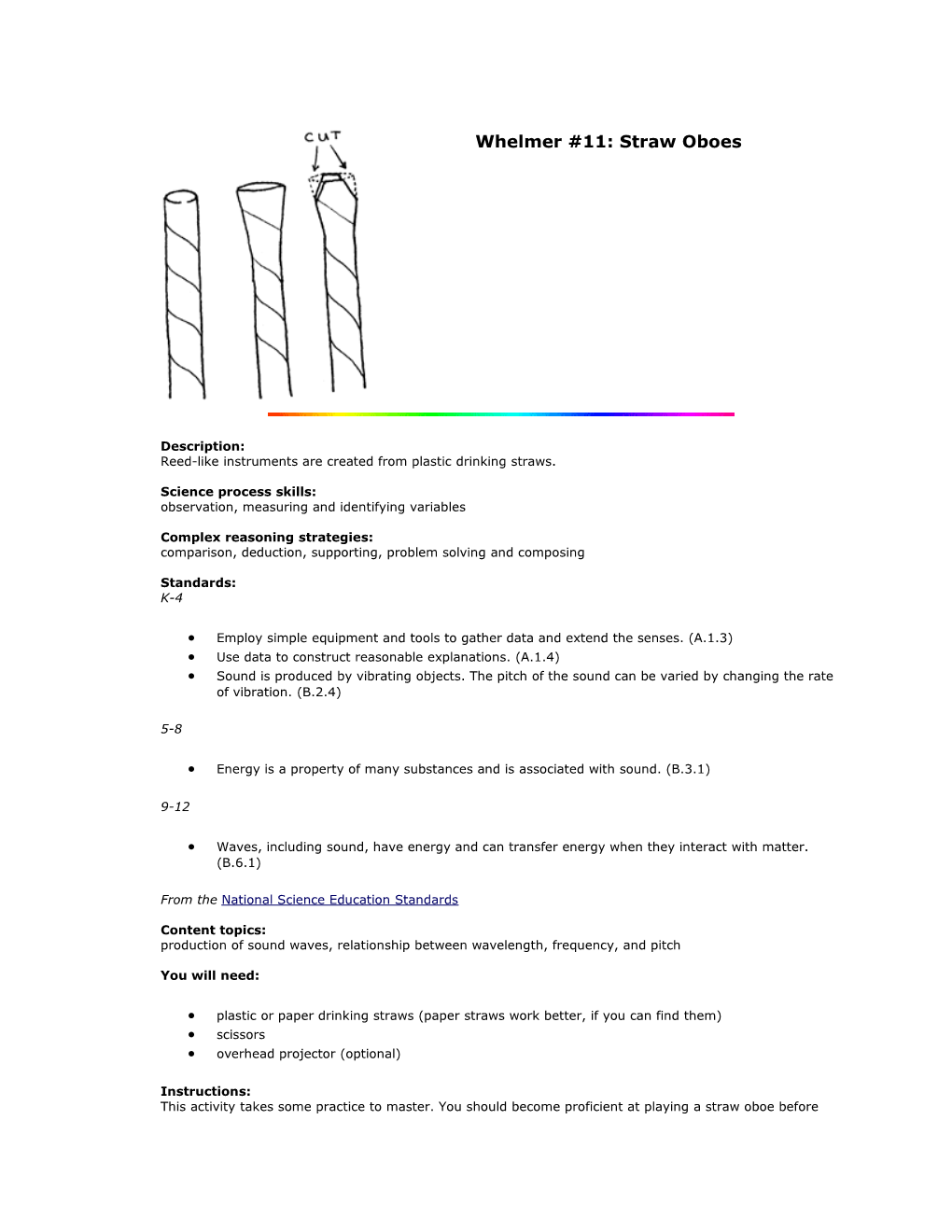 Whelmer #11: Straw Oboes