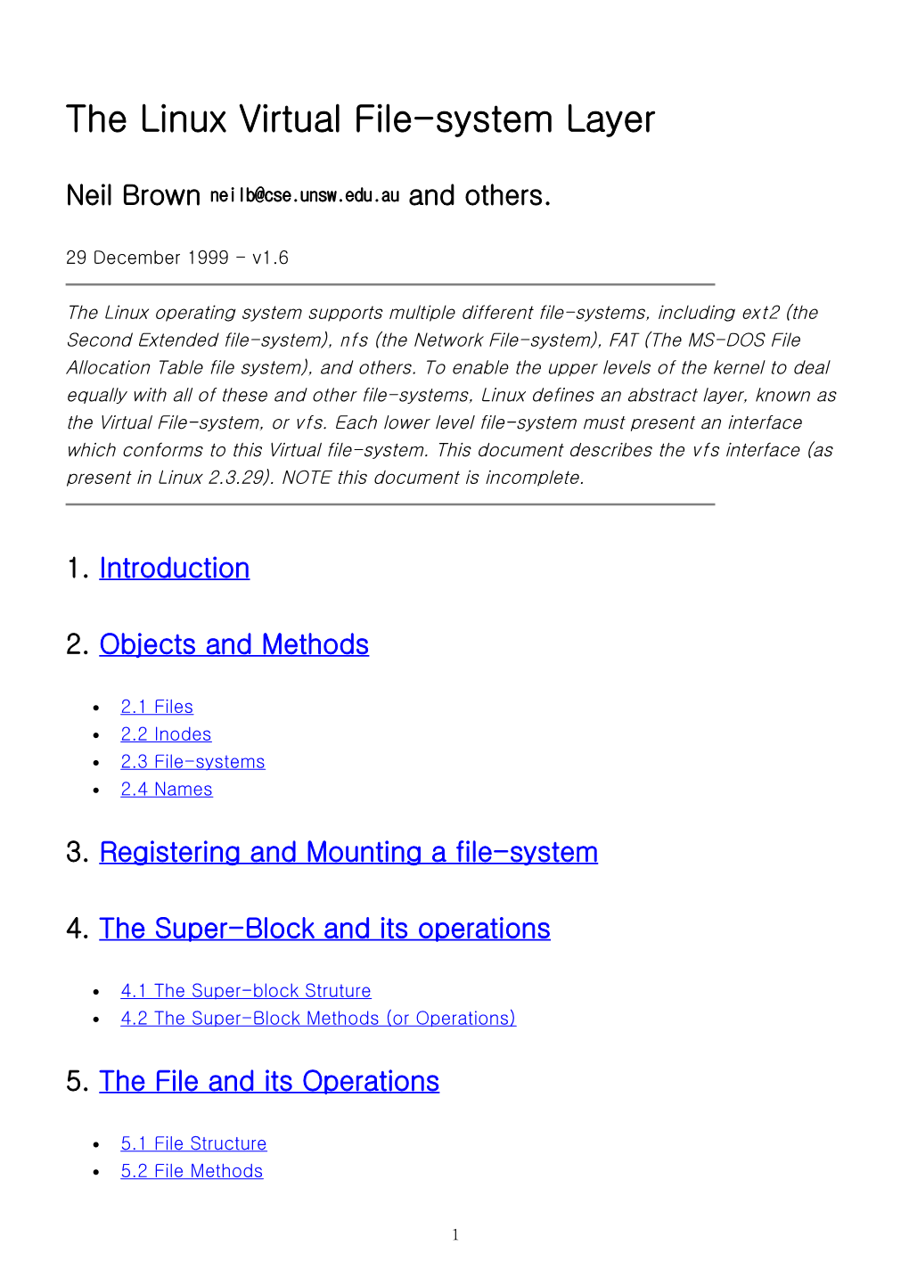 The Linux Virtual File-System Layer