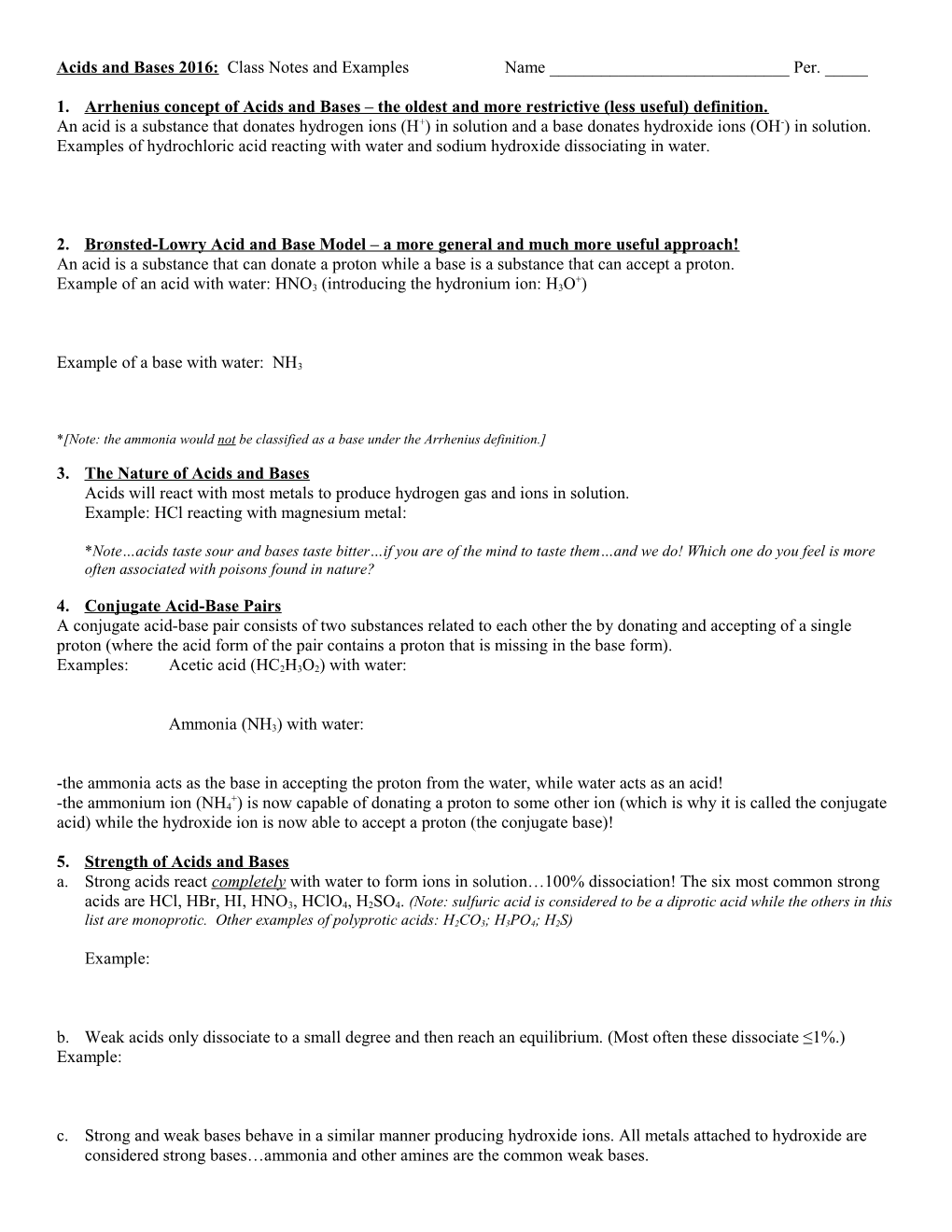 Acids and Bases: Chapters 23 and 24