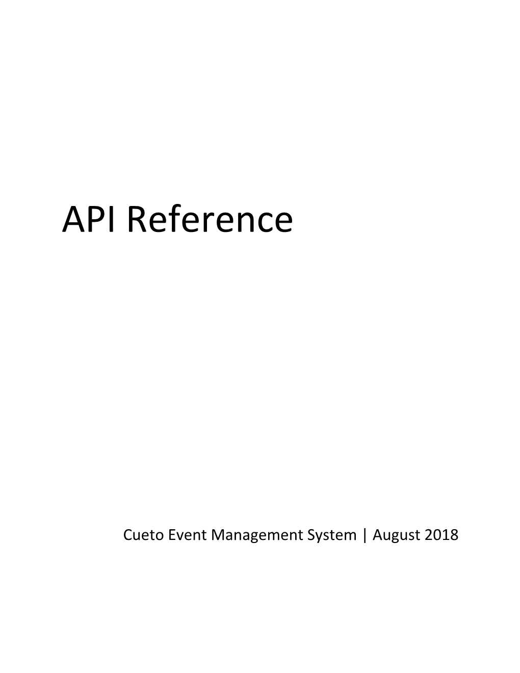 Cueto Event Management System August 2018