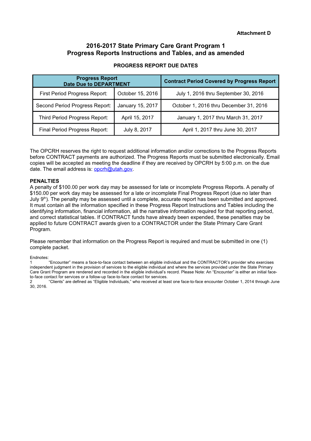 2016-2017 State Primary Care Grant Program 1