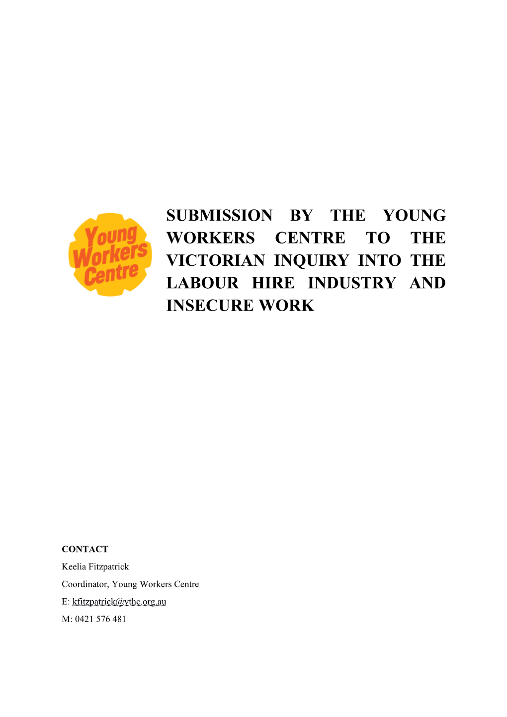 About the Young Workers Centre