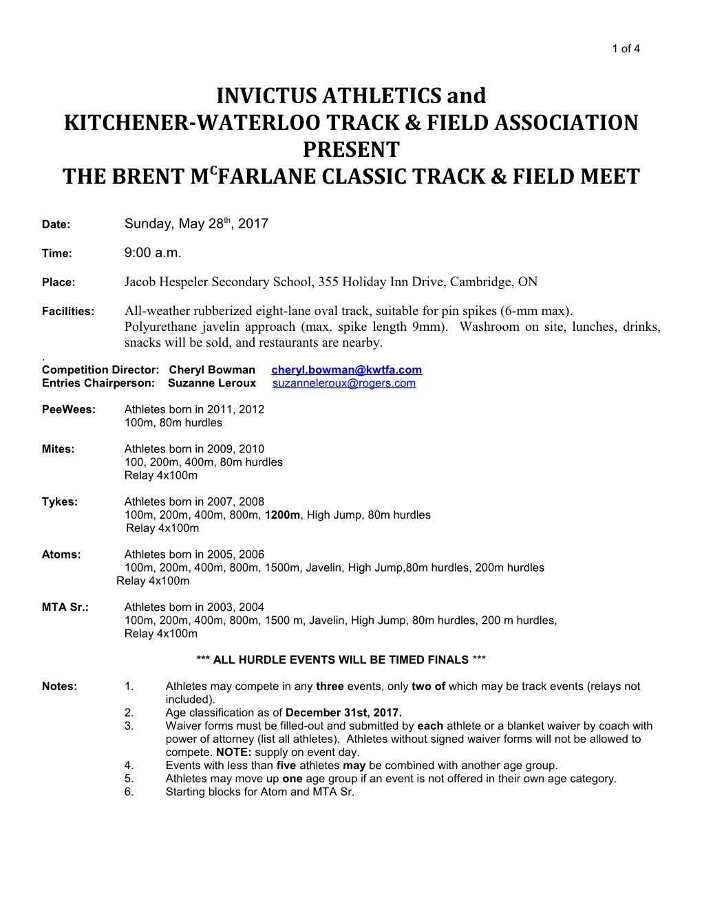 Kitchener-Waterloo Track & Field Association