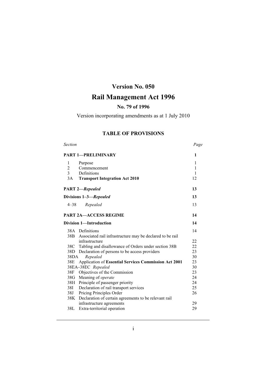 Rail Management Act 1996