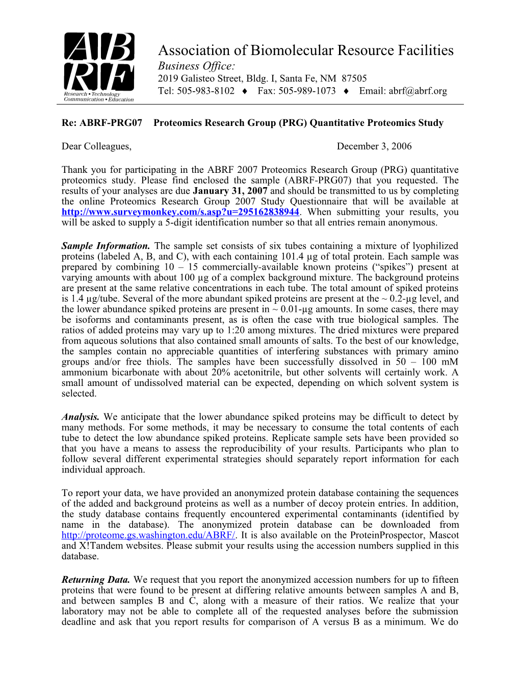 Association of Biomolecular Resource Facilities