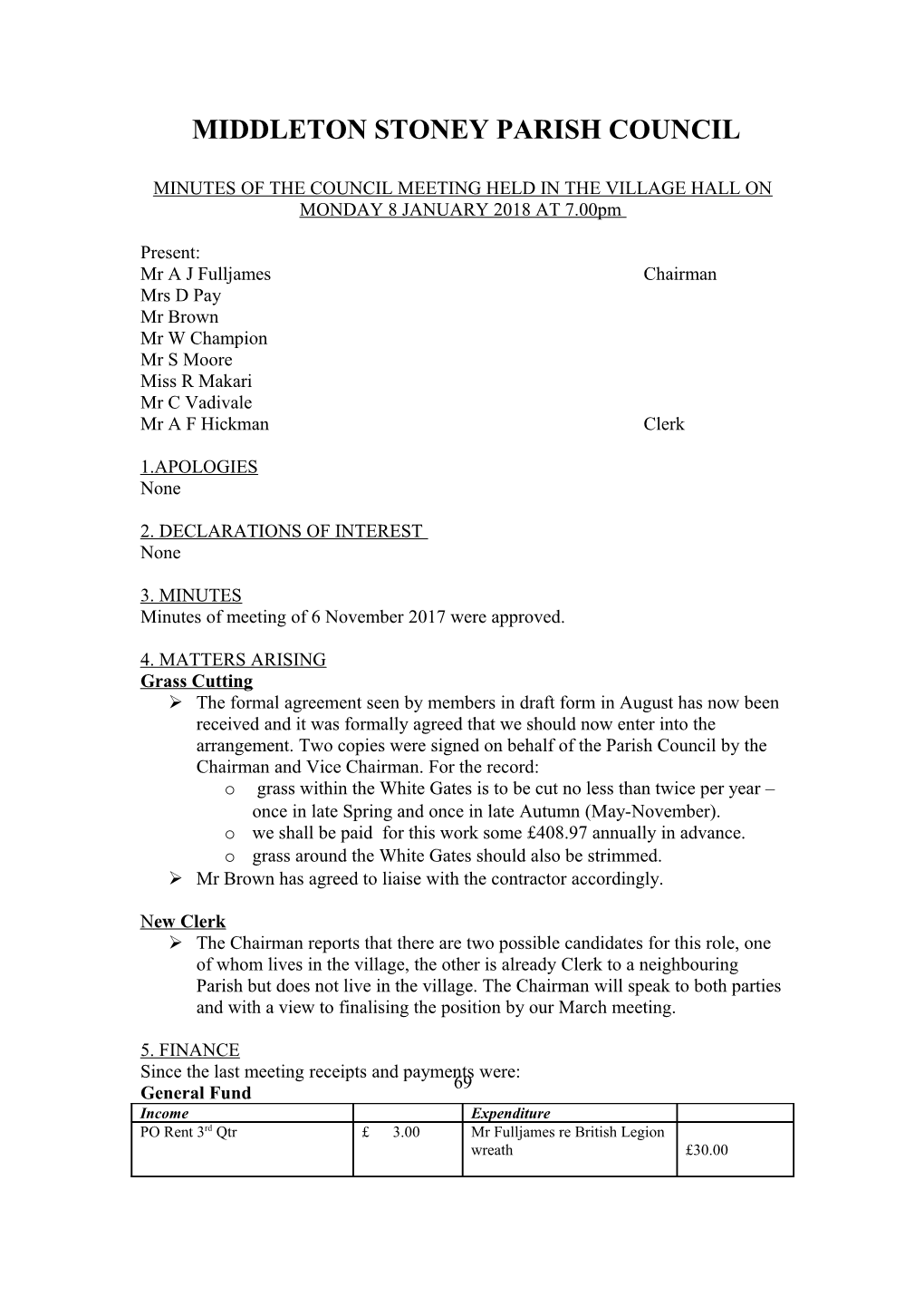 Middleton Stoney Parish Council