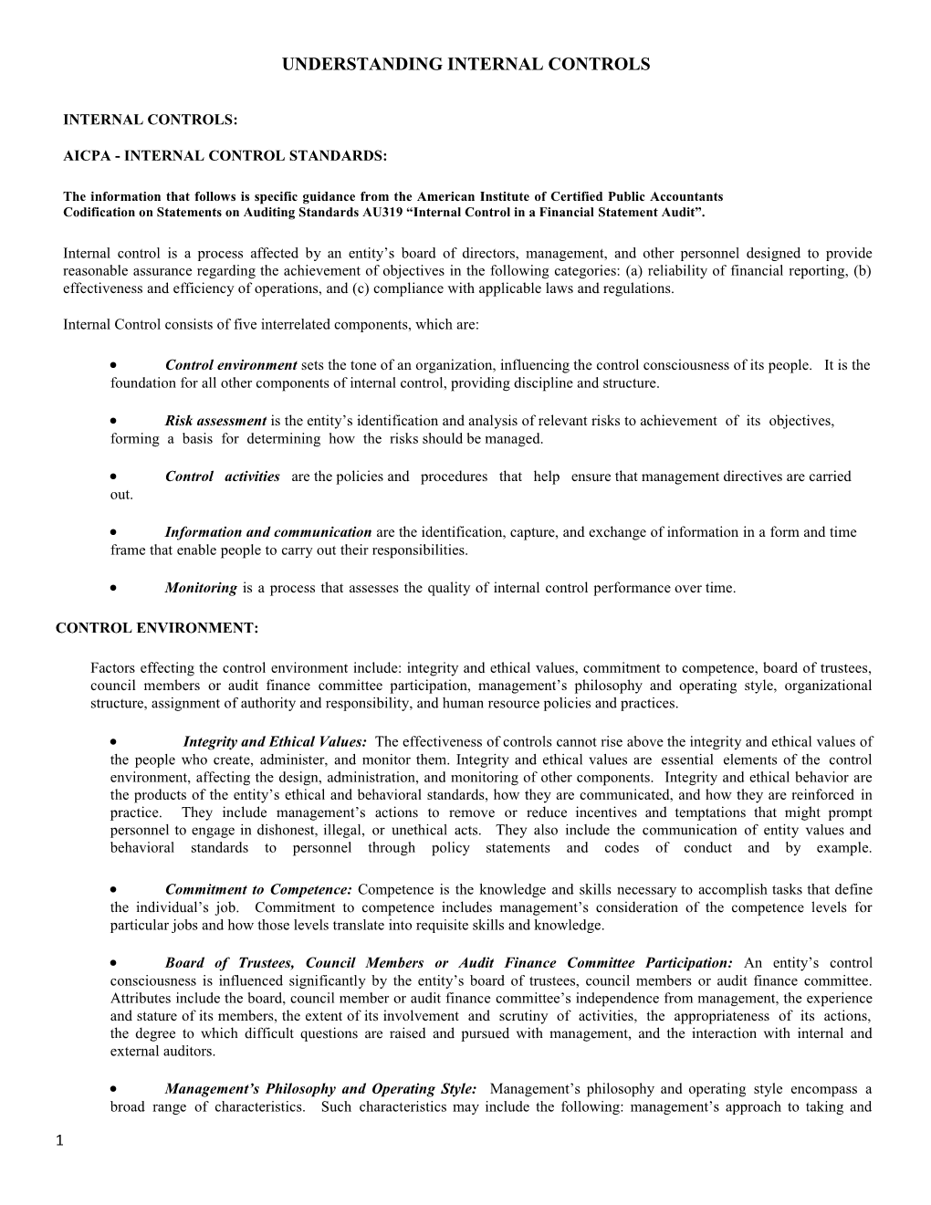 Understanding Internal Controls