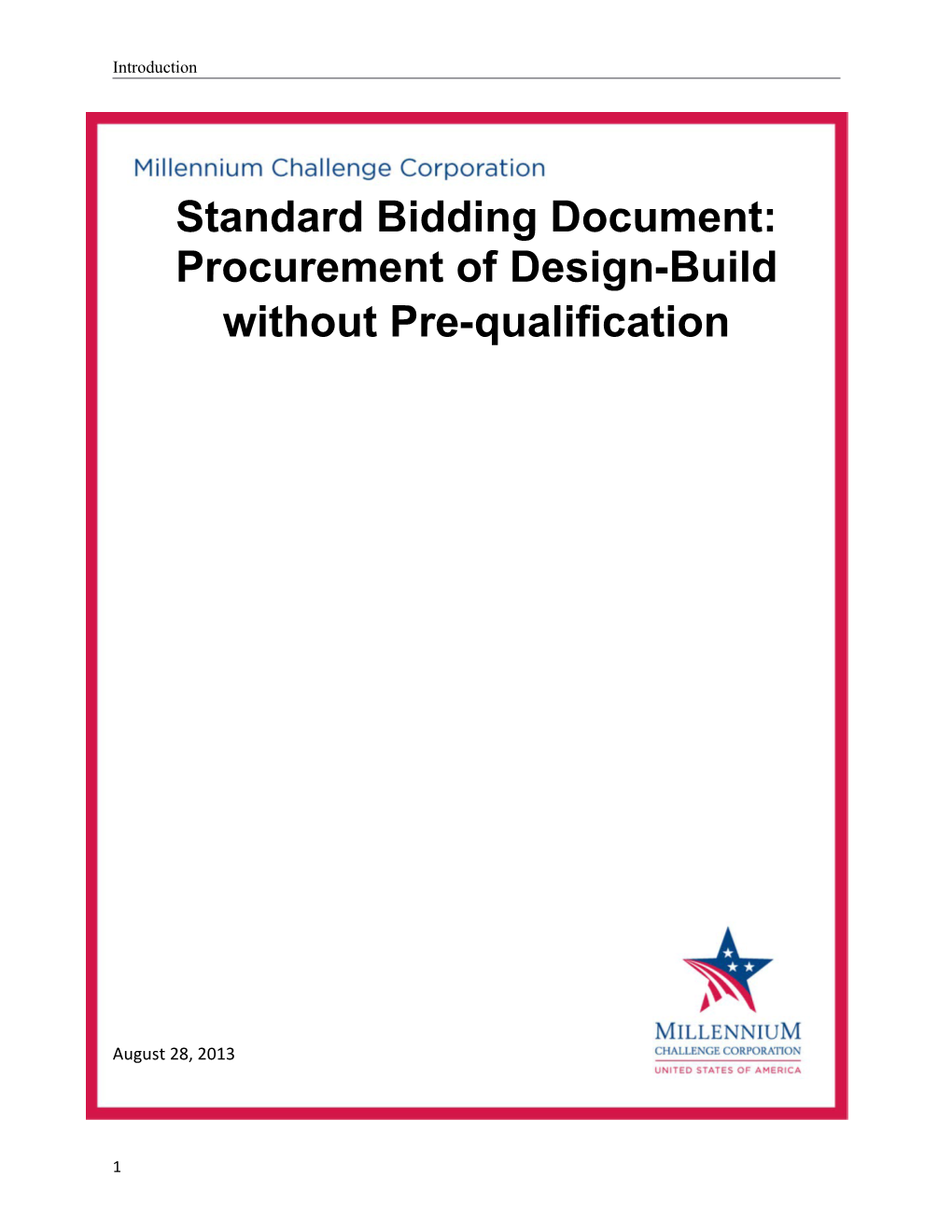 Standard Bidding Document: Procurement of Design-Build