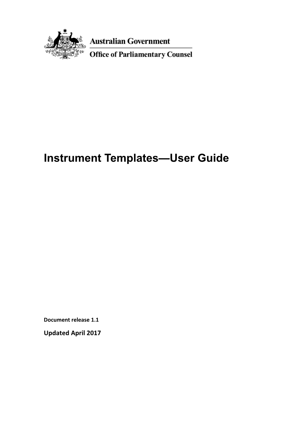 Instrument Templates User Guide
