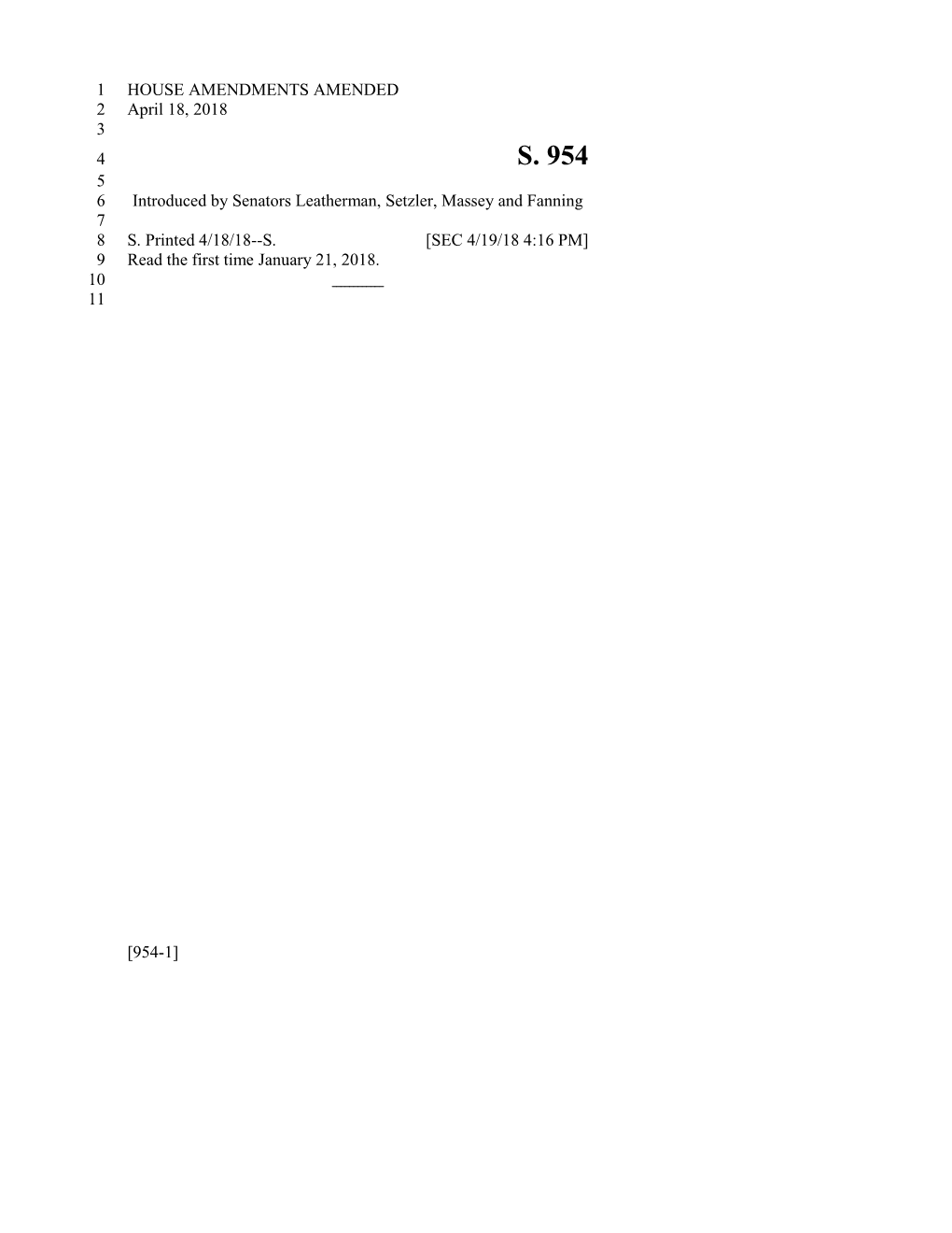 2017-2018 Bill 954 Text of Previous Version (Apr. 19, 2018) - South Carolina Legislature Online