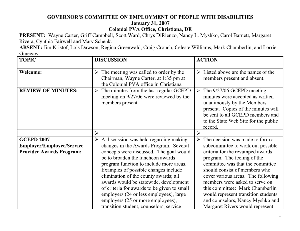 Governor S Committee on Employment of People with Disabilities