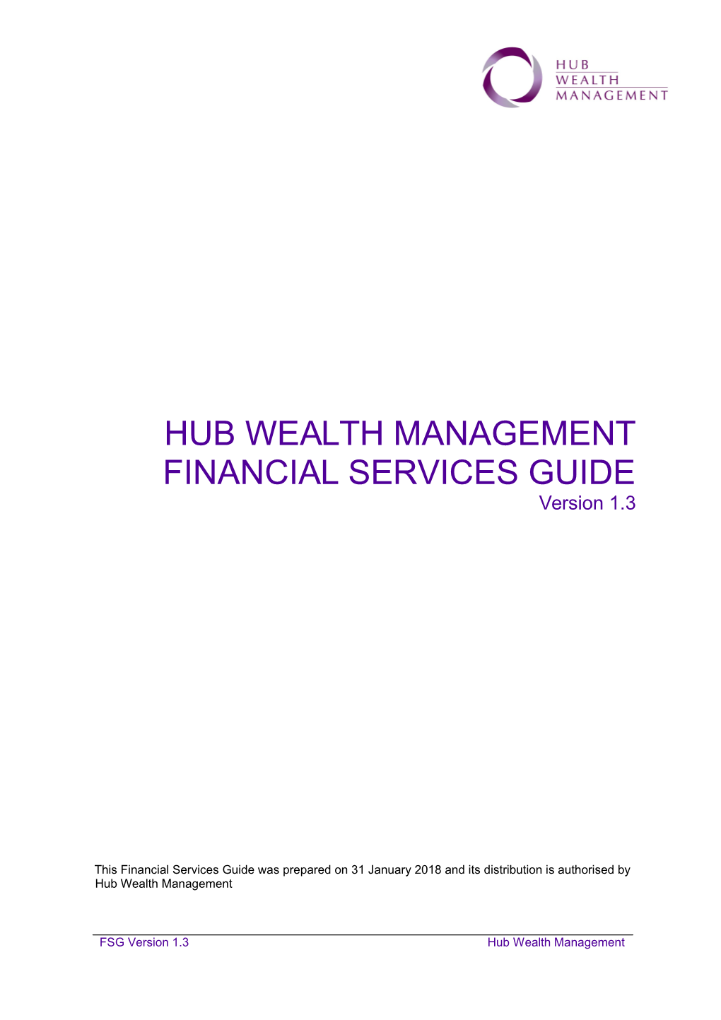 Hub Wealth Management Financial Services Guide