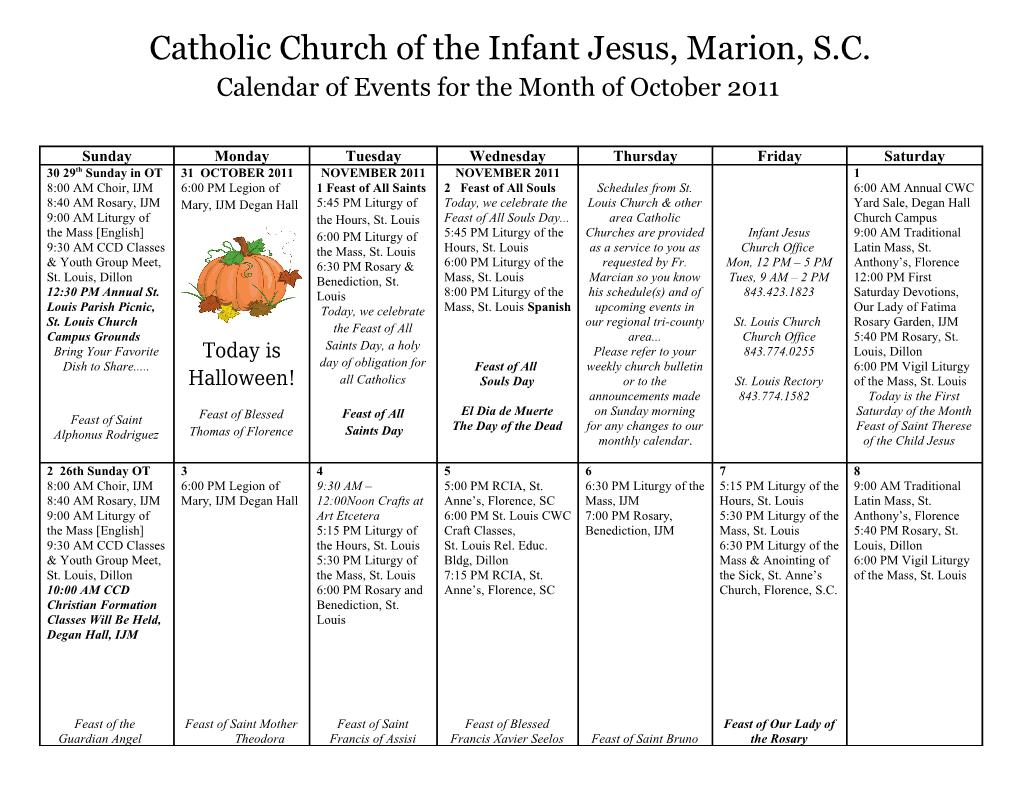 Catholic Church of the Infant Jesus, Marion, S