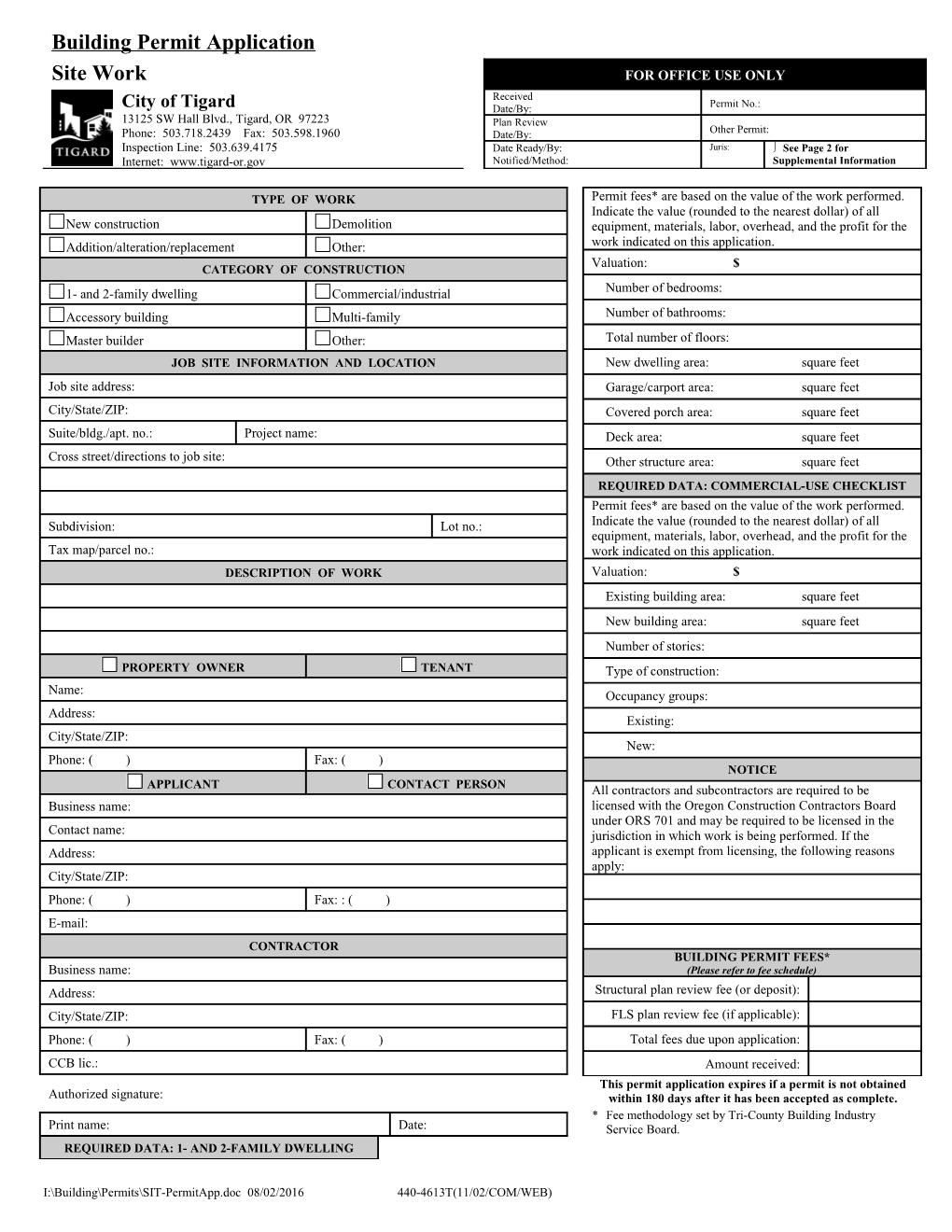 Building Permit Application s1