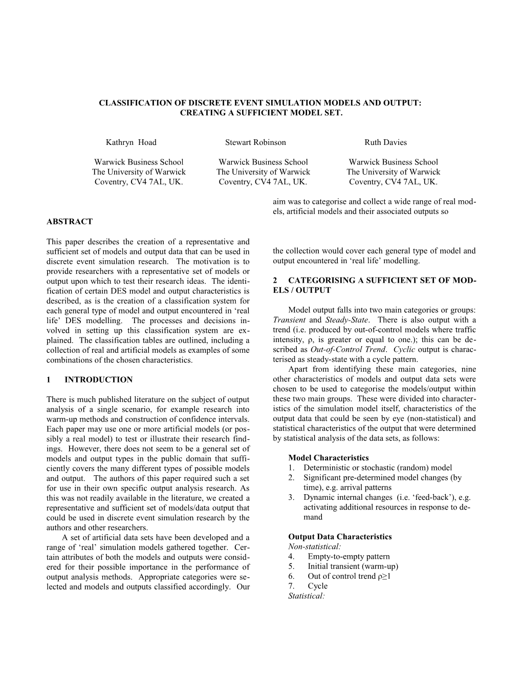 INFORMS Research Workshop Template