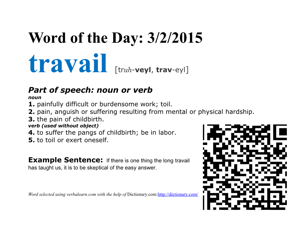Word of the Day: 3/2/2015