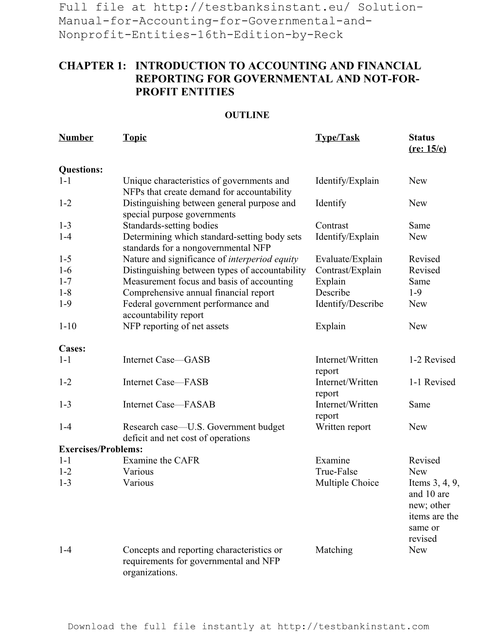 Chapter 1: Financial Reporting for Governmental