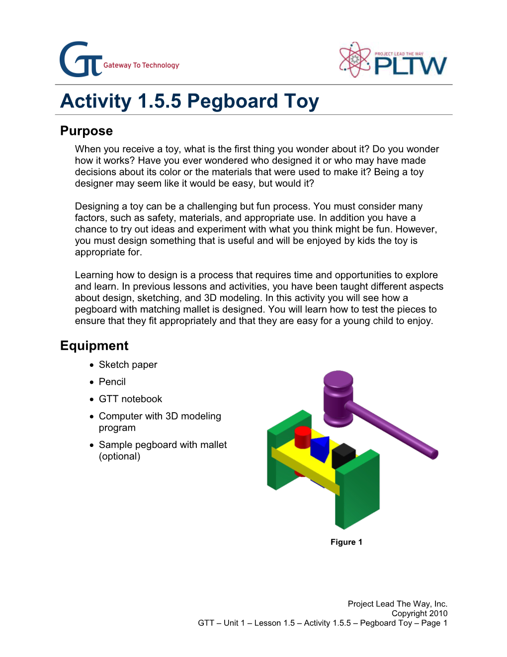 Activity 1.5.5 Pegboard Toy