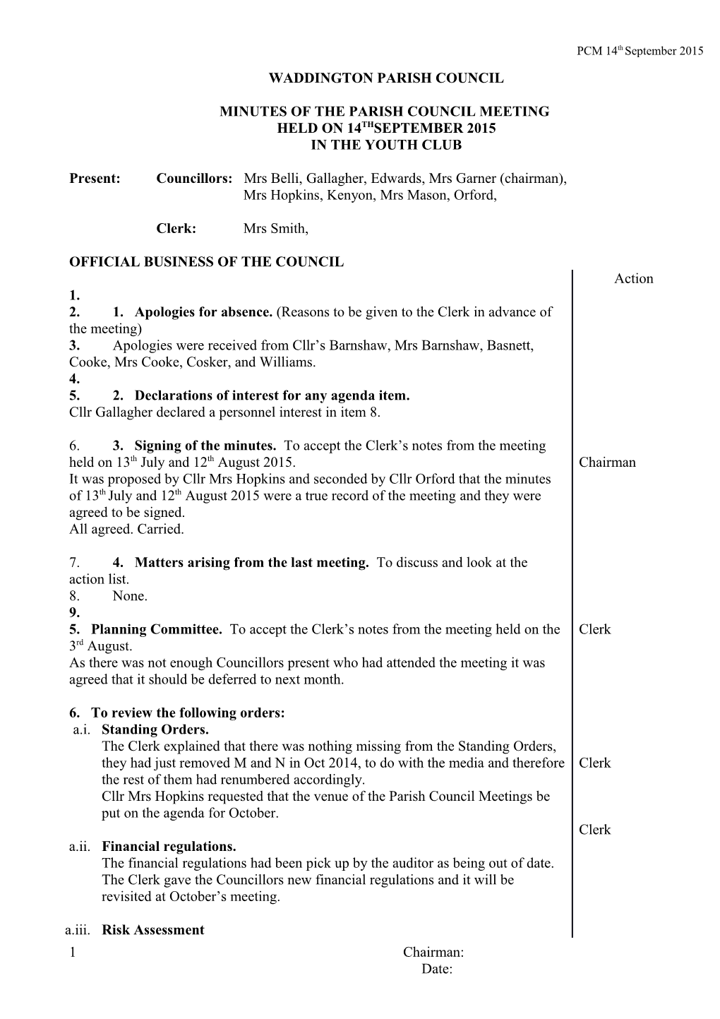 Minutes of the Parish Council Meeting s4