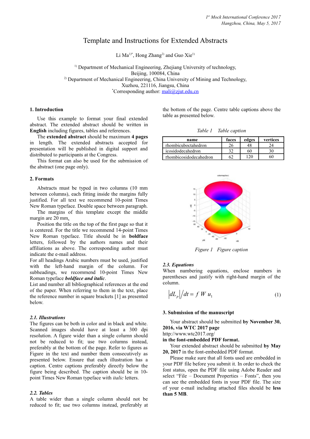 Manuscript Preparation for Tribology Online