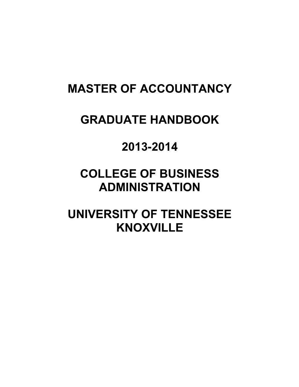 Master of Accountancy