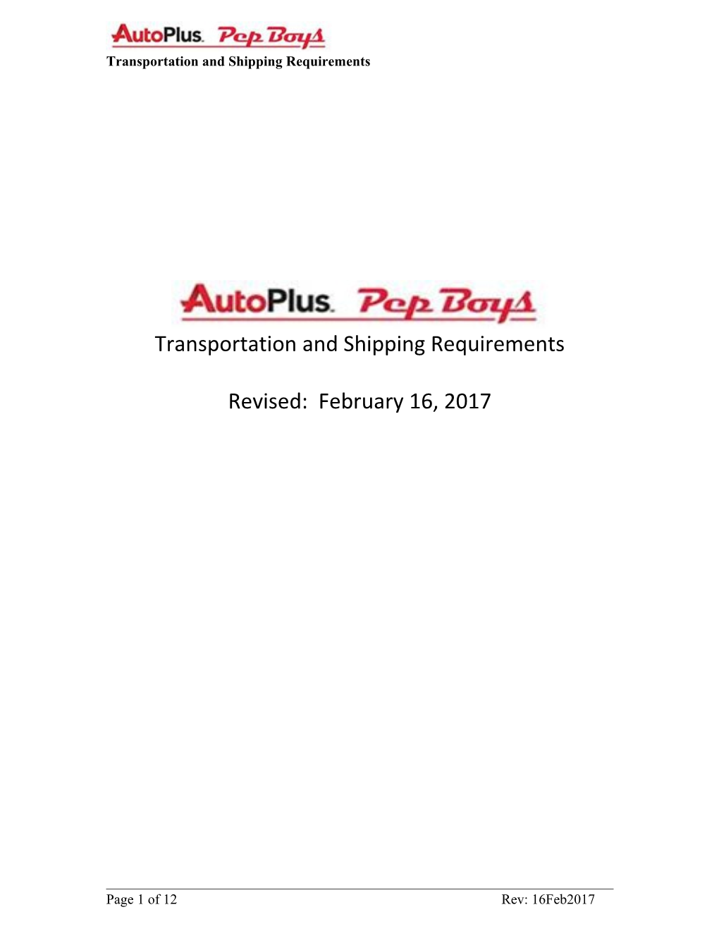 Transportation and Shipping Requirements