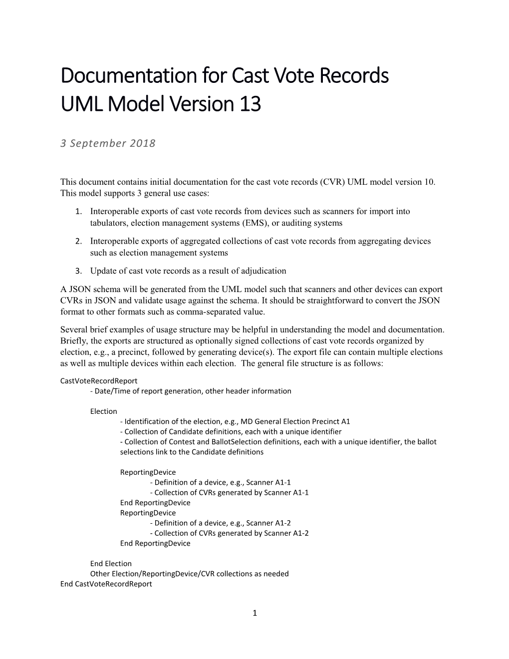 Documentation for Cast Vote Records