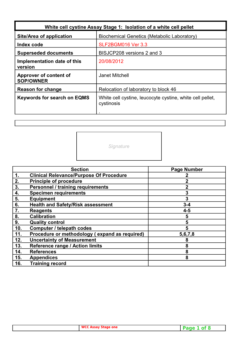 1. Clinical Relevance/Purpose of Procedure