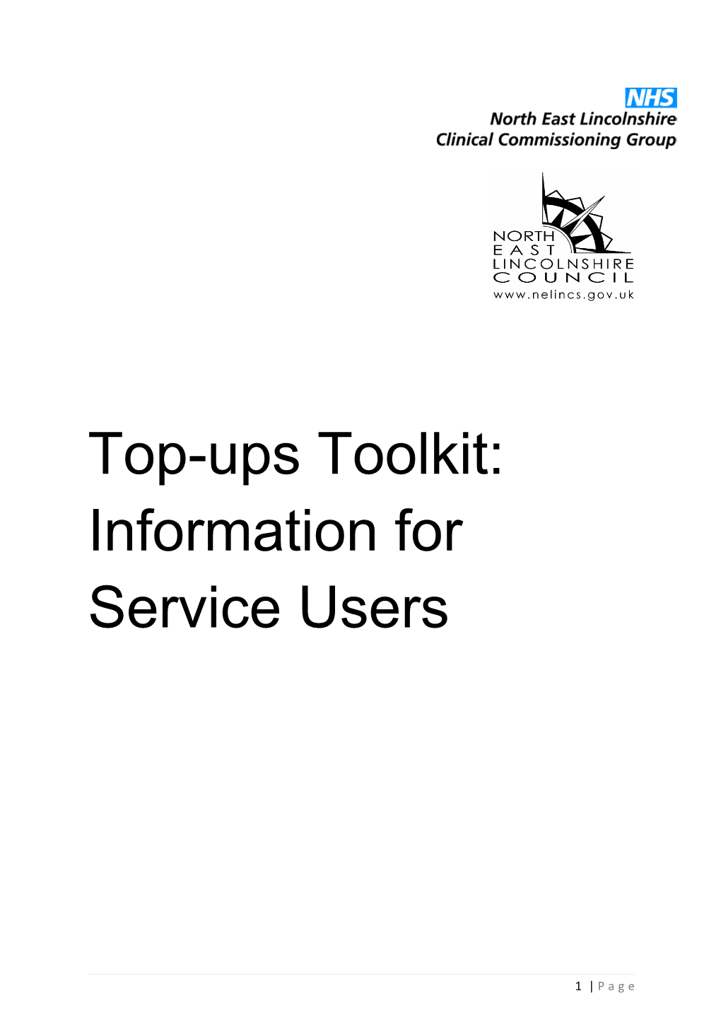 Top-Ups Toolkit: Information for Service Users
