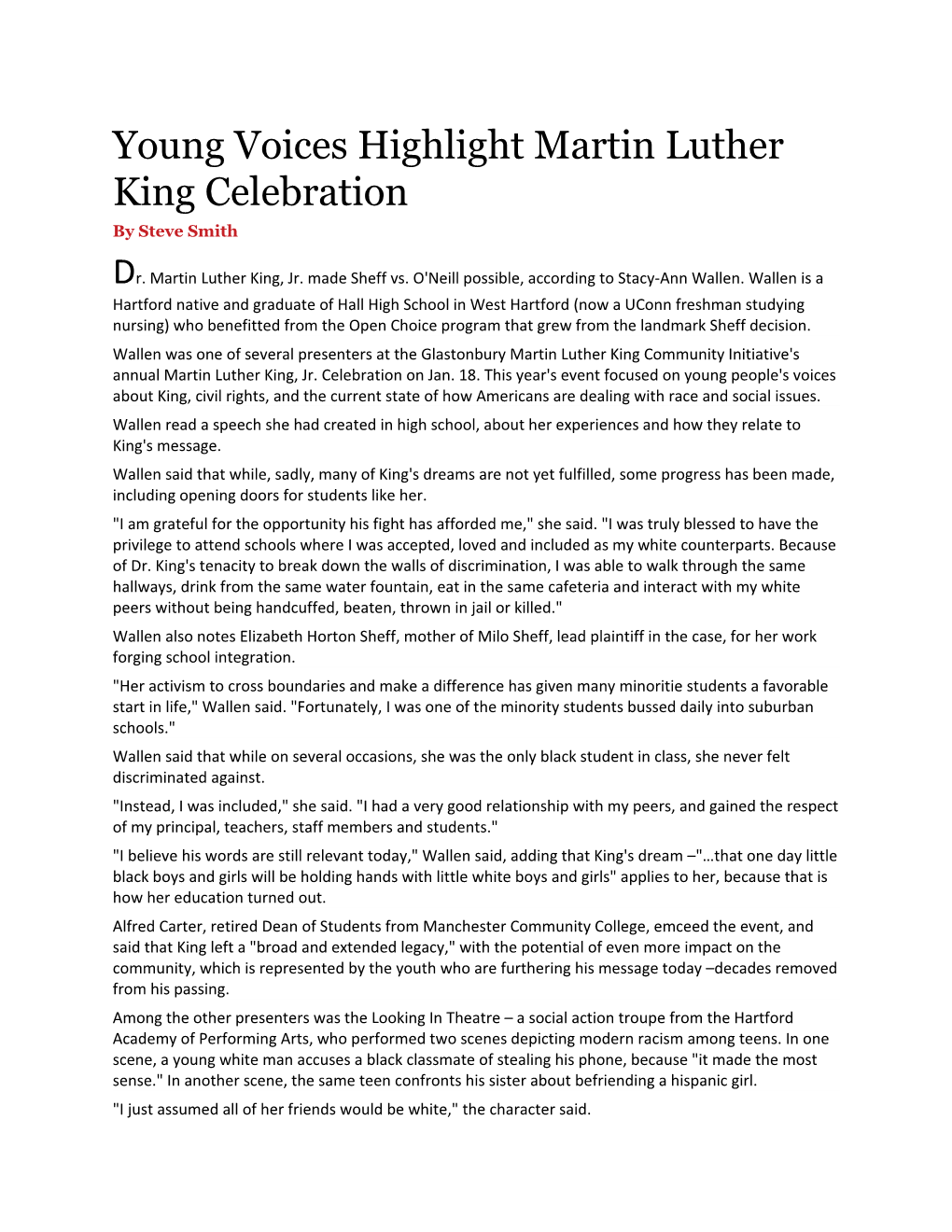 Young Voices Highlight Martin Luther King Celebration