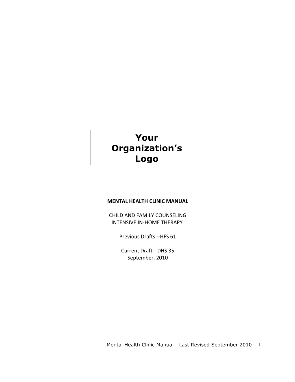 Mental Health Clinic Manual