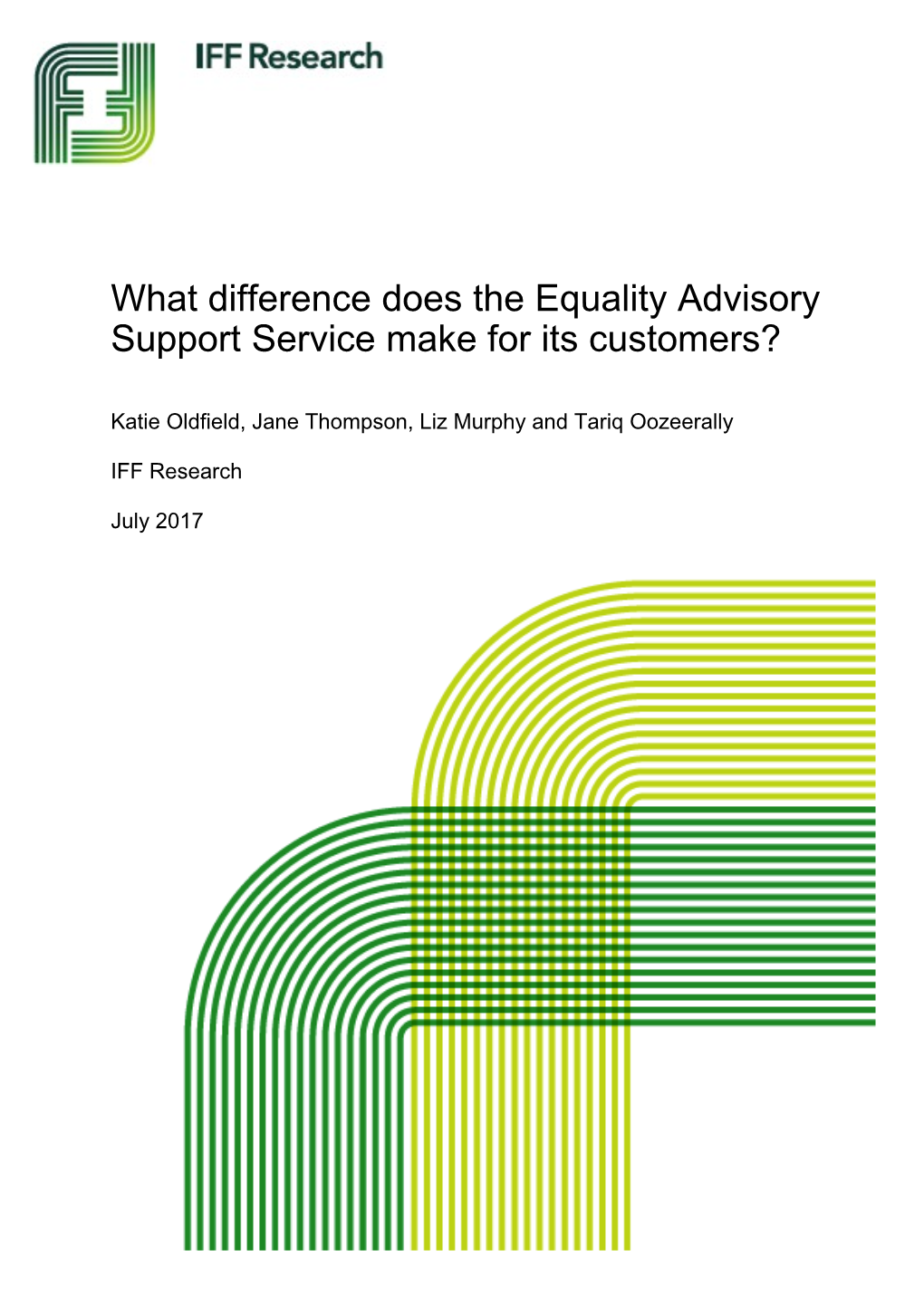 5474 What Difference Does the EASS Make for Its Customers? Government Equalities Office