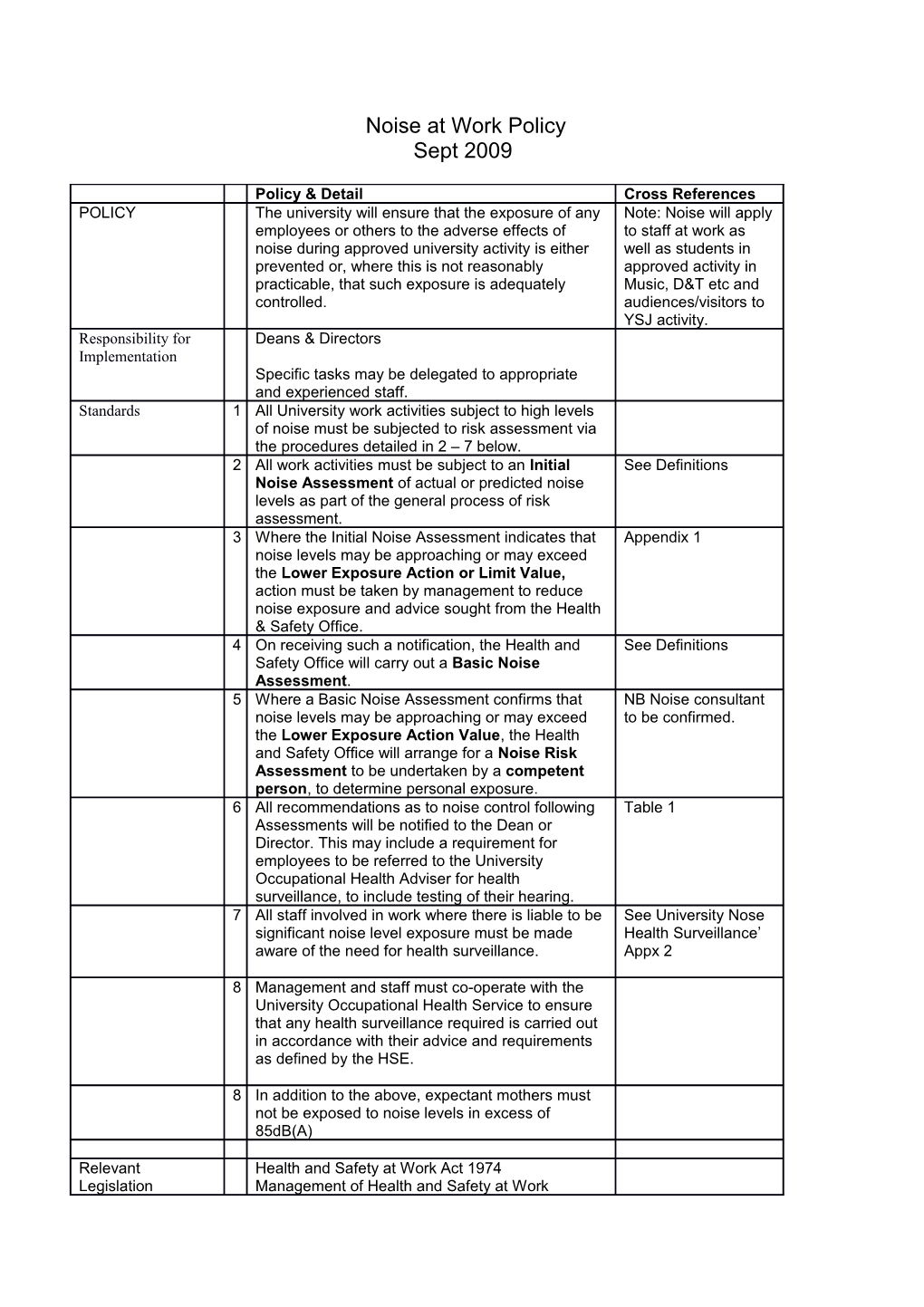 Health and Safety Manual Section N1 - Appendix 1