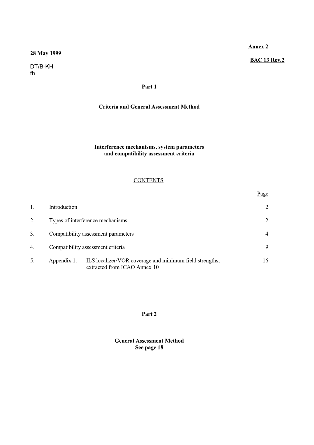 Interference Mechanisms, System Parameters and Compatibility Assessment Criteria