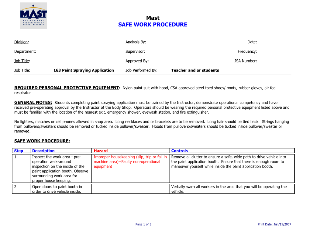 Job Safety Analysis s1