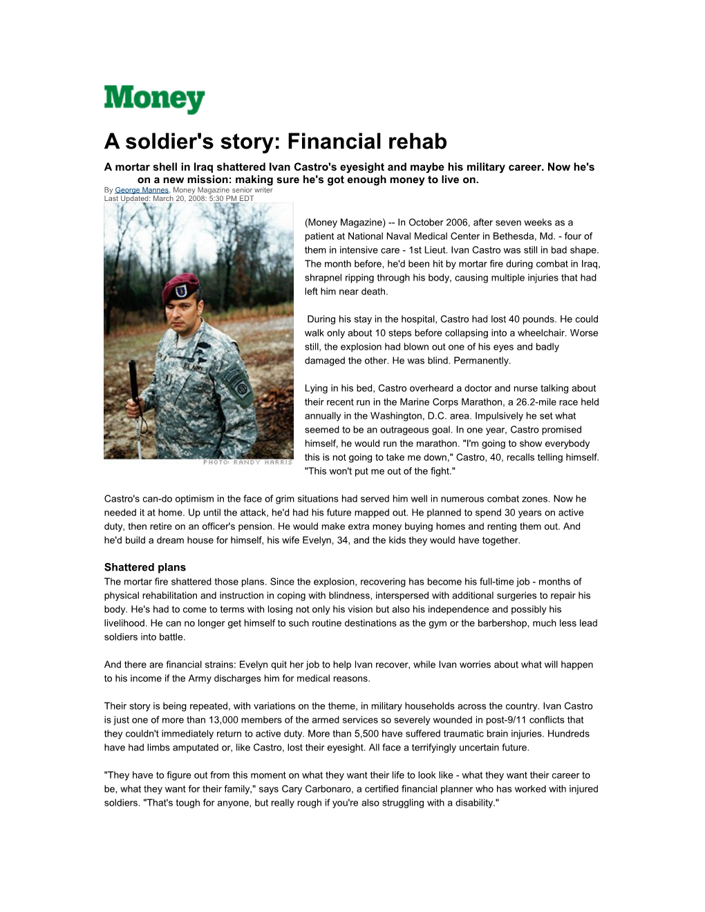 A Soldier's Story: Financial Rehab