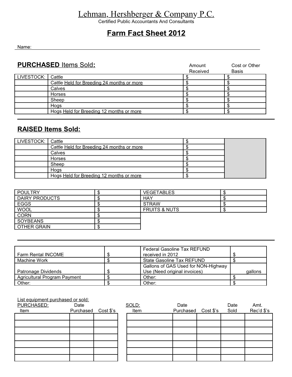 Farm Fact Sheet 1999