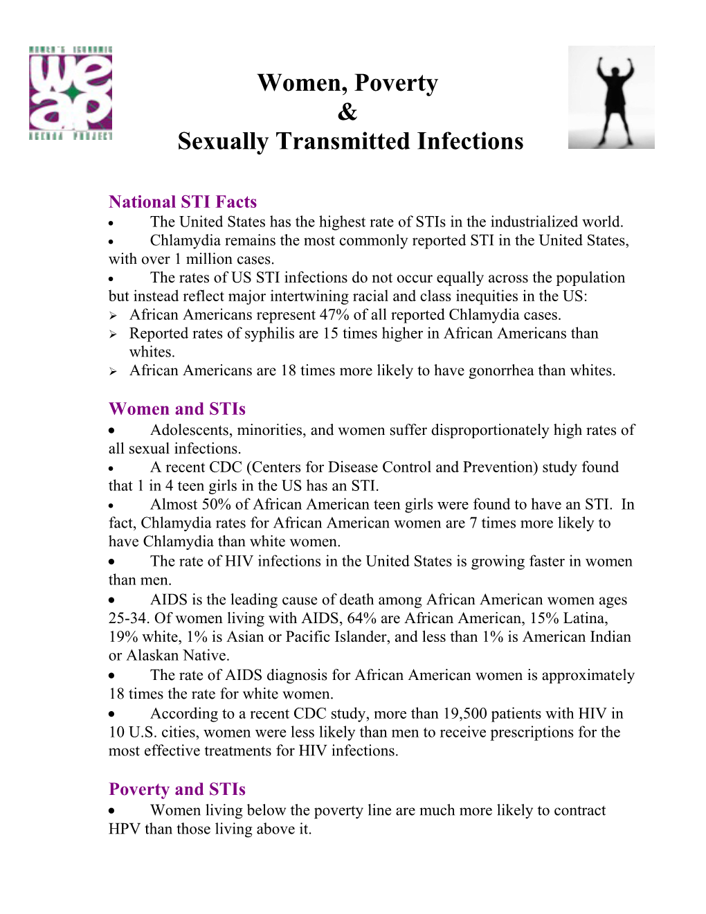 Women, Poverty & Sexually Transmitted Diseases