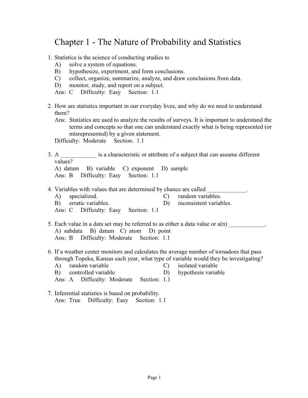 Chapter 1 - the Nature of Probability and Statistics s1