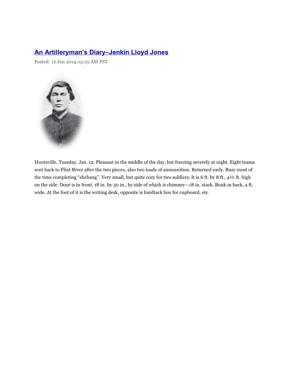 An Artilleryman S Diary Jenkin Lloyd Jones