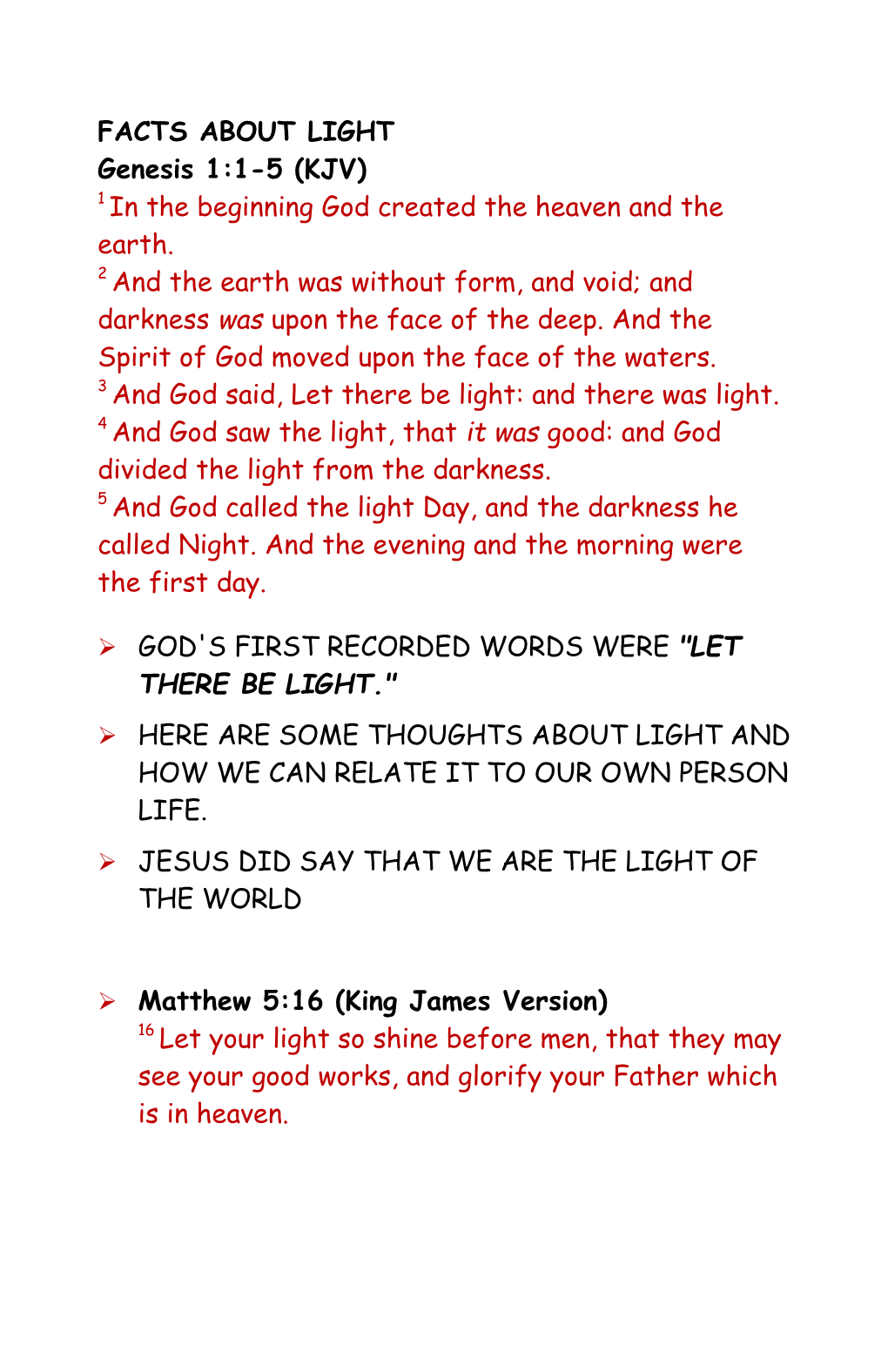 God's First Recorded Words Were Let There Be Light