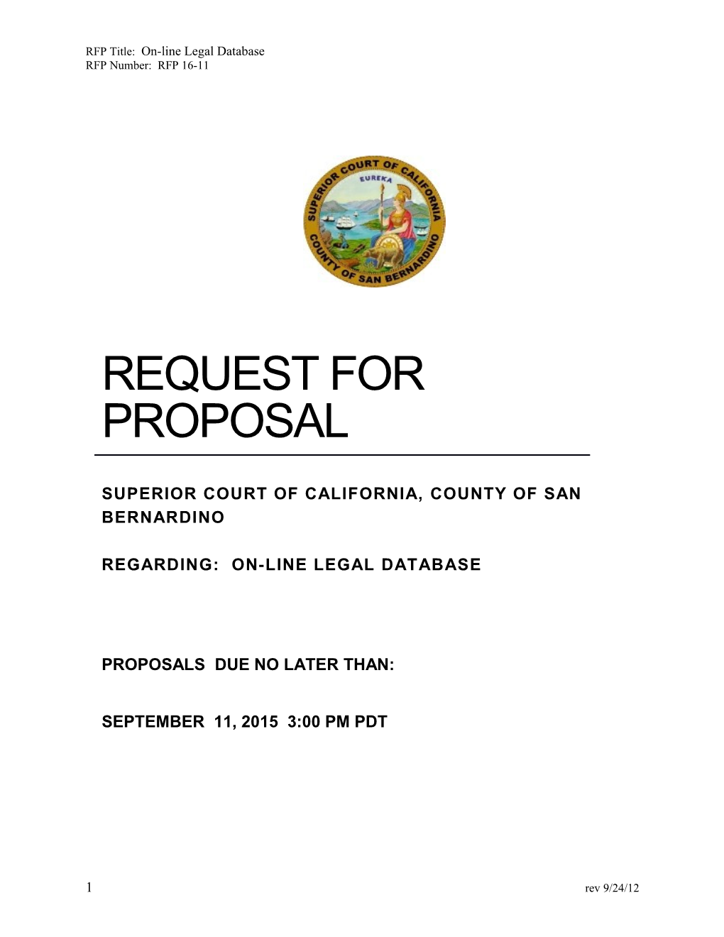 RFP Title: On-Line Legal Database