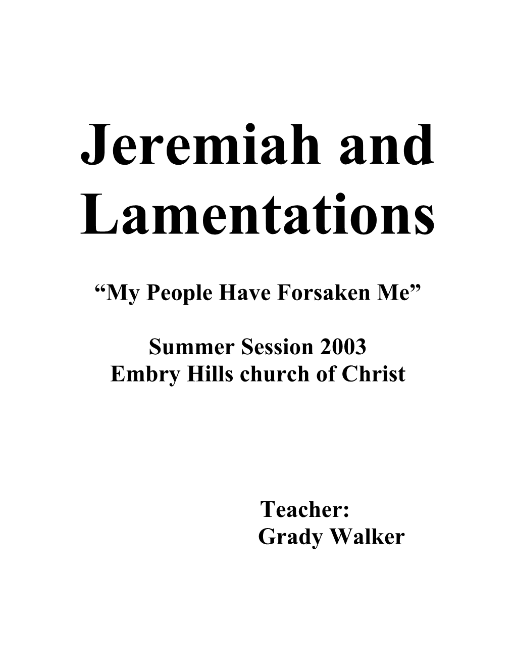 Book of Daniel Winter Session 2003
