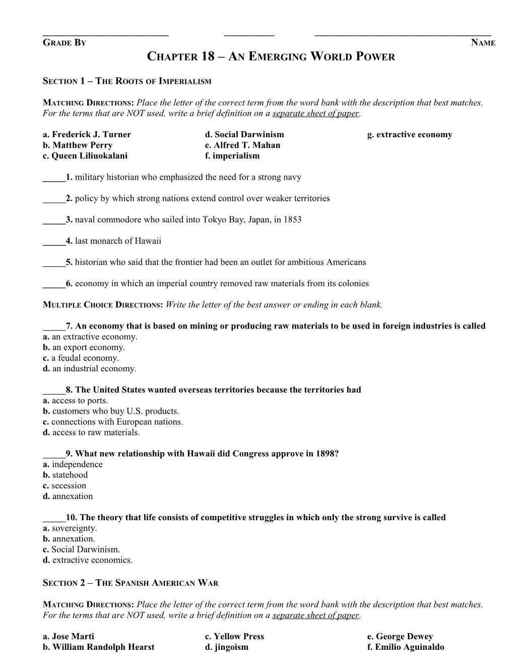 Section 1 the Roots of Imperialism