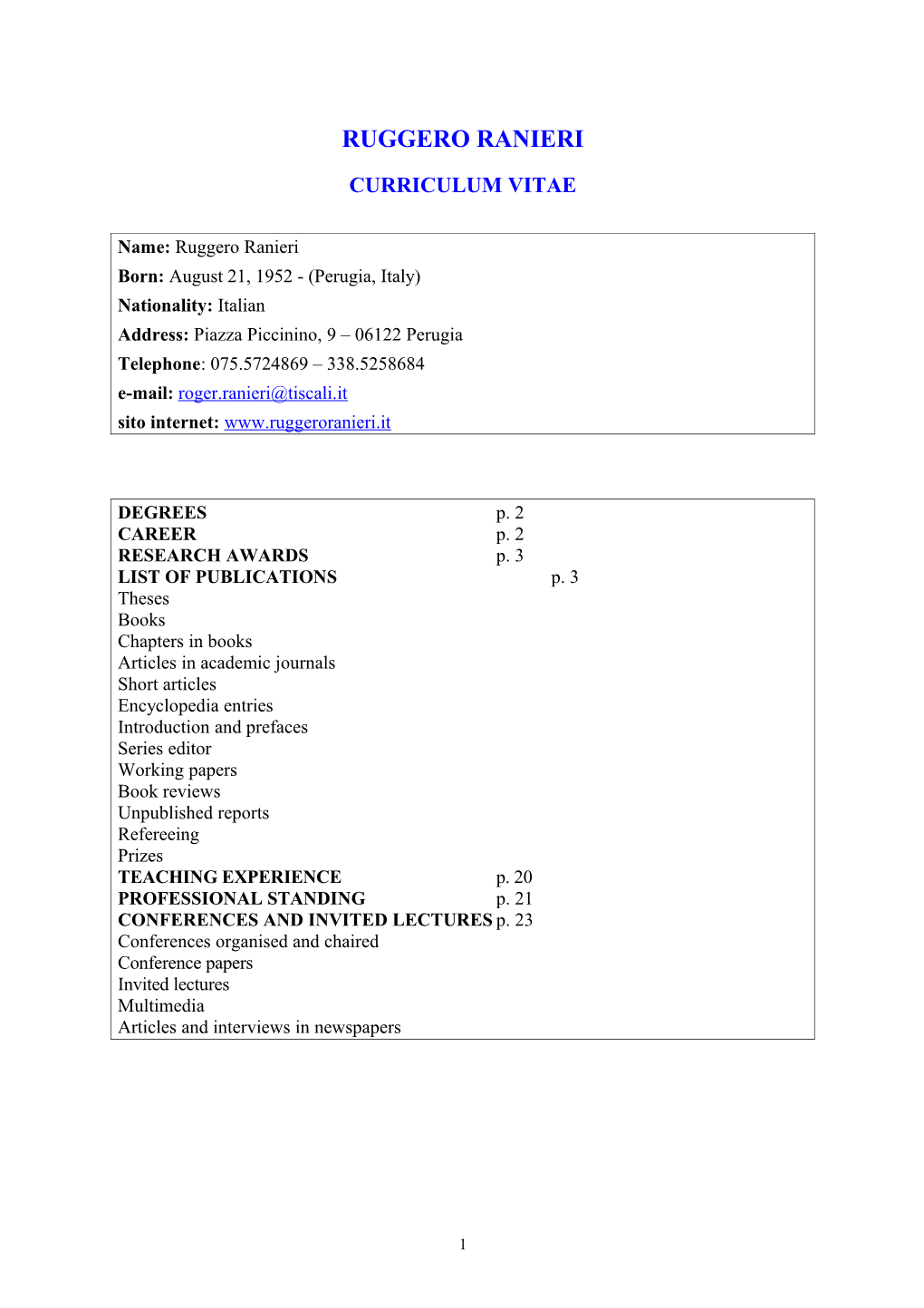 Curriculum Vitae s270