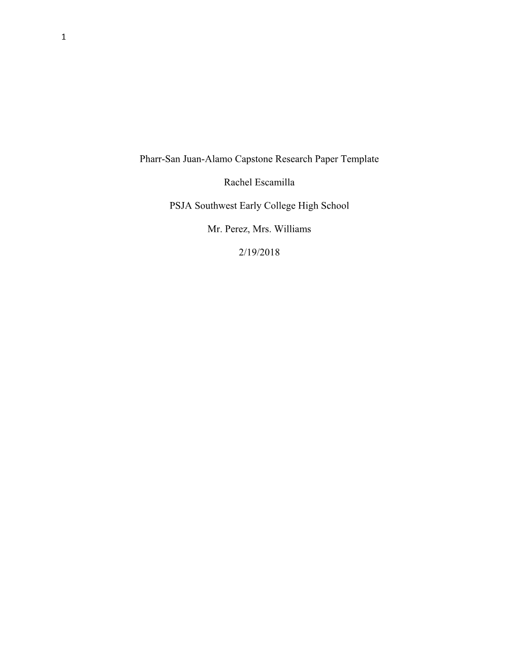 Pharr-San Juan-Alamo Capstone Research Paper Template