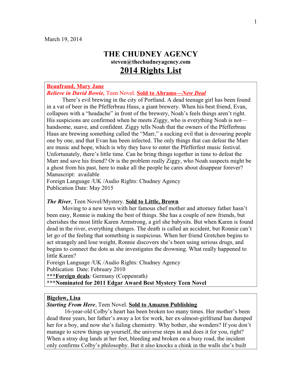 The Chudney Agency